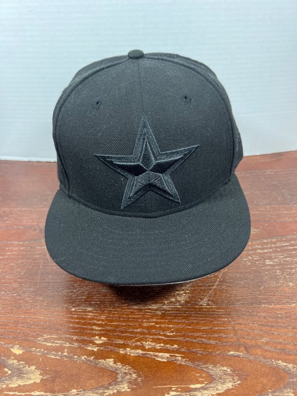 New Era 59FIFTY Black Embroidered Dallas Cowboys NFL Fitted Hat Size 7 7/8 Wool